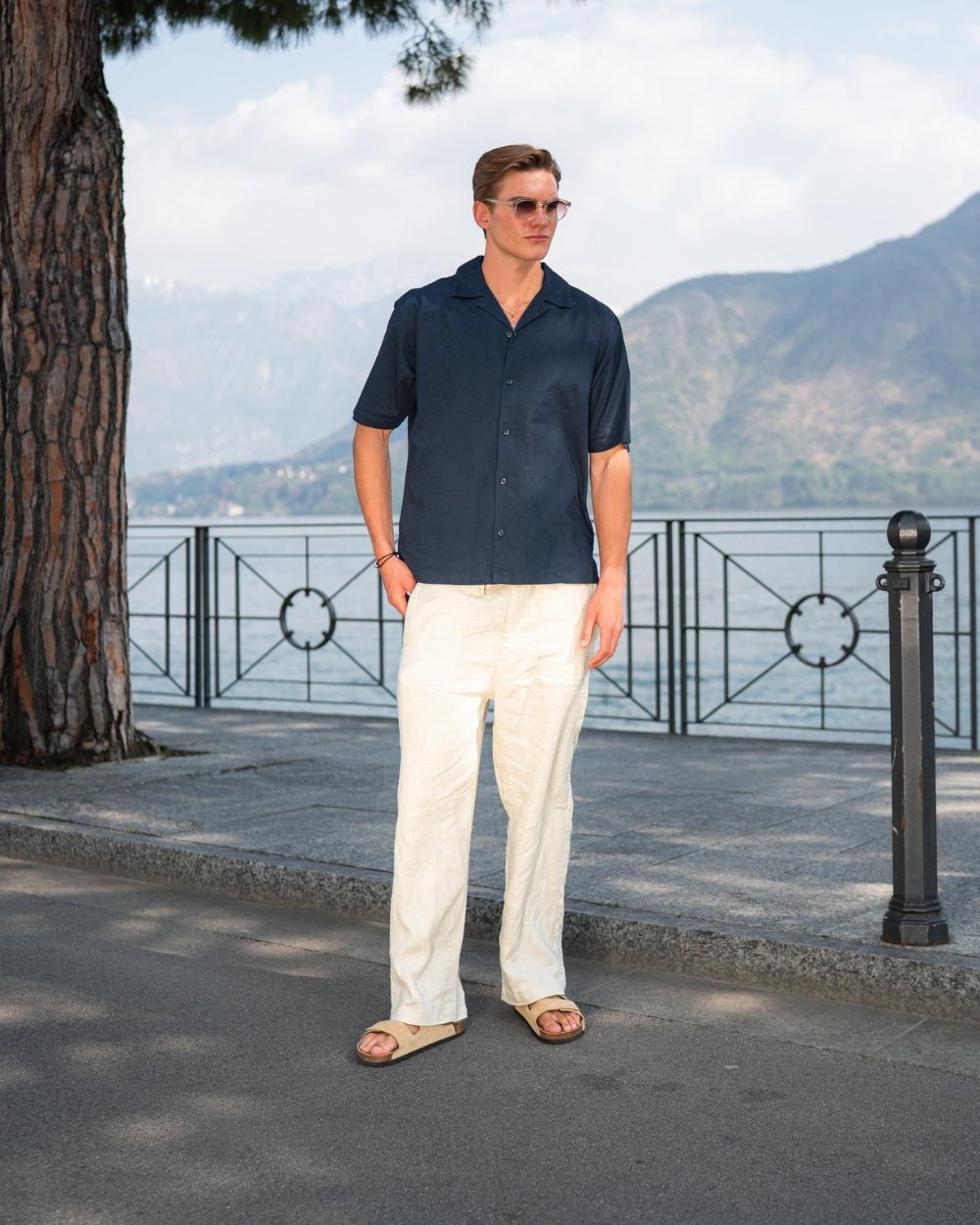 Kortærmet Hørskjorte Navy | Skagen - clothing.dk